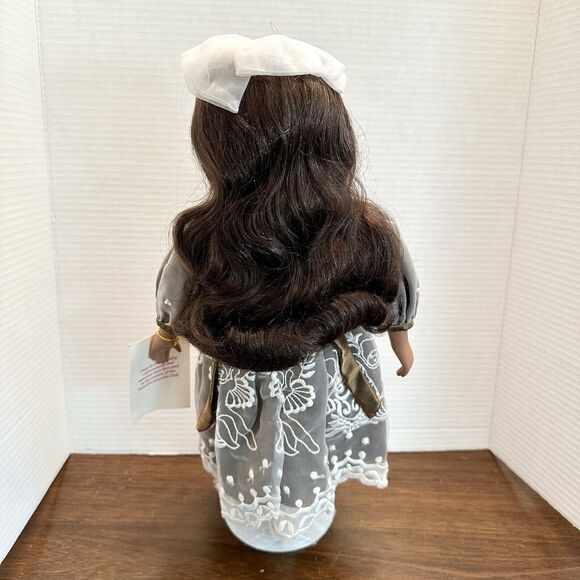 Collectible Memories Genuine Porcelain Doll Oprah African American 17" Girl Lace - Picture 5 of 7